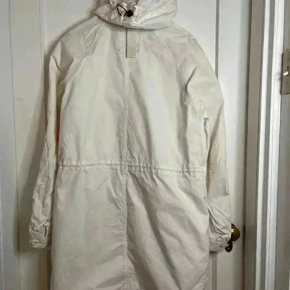 G Star  Raw Long White Coat Size Medium - Picture 8 of 12